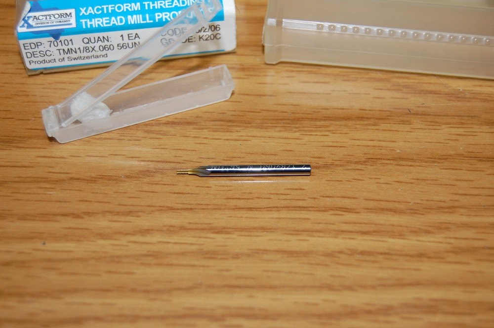 THREAD MILL 1/8" x .060 STRAIGHT FL SOLID CARBIDE XACTFORM# 70101