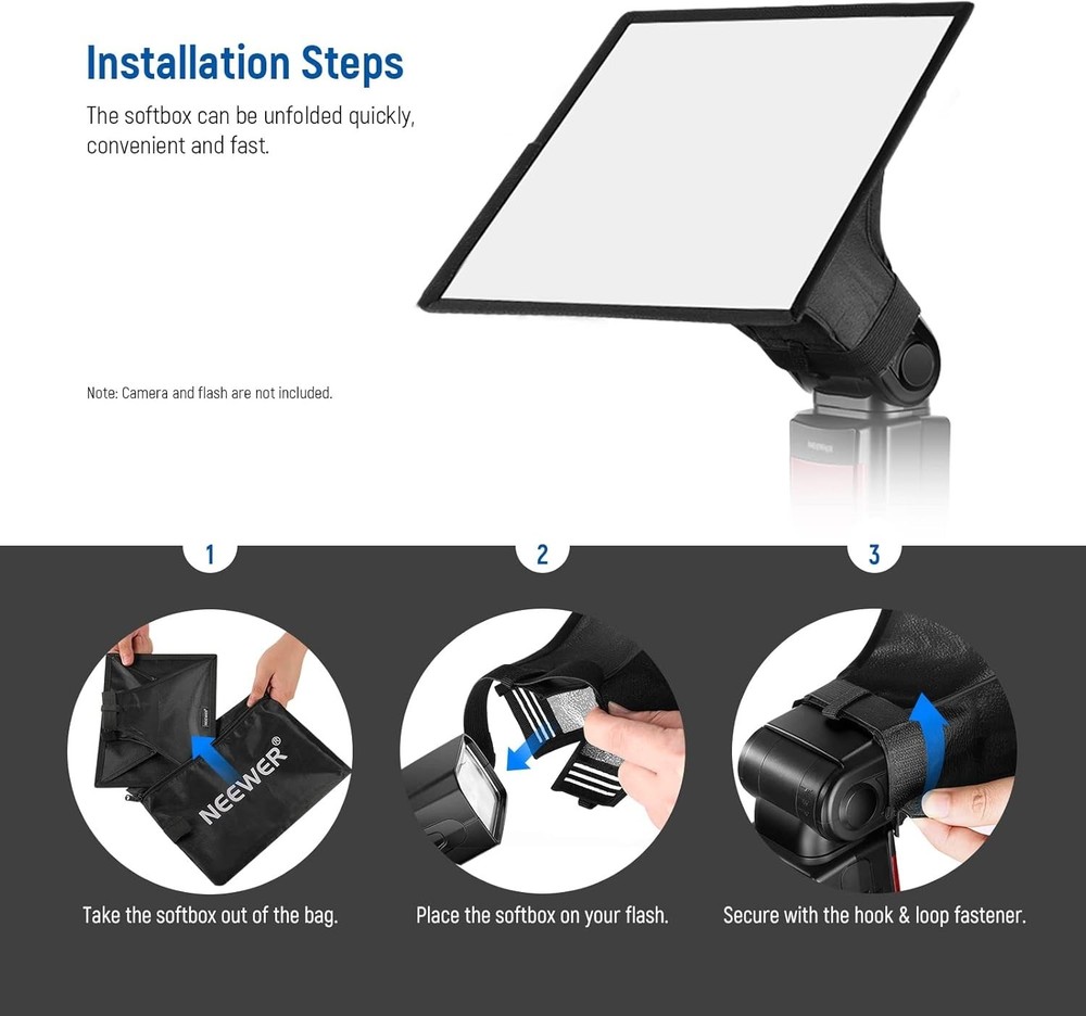 NEEWER Flash Diffuser Light Softbox 9" x 7", Universal NEW (5C)