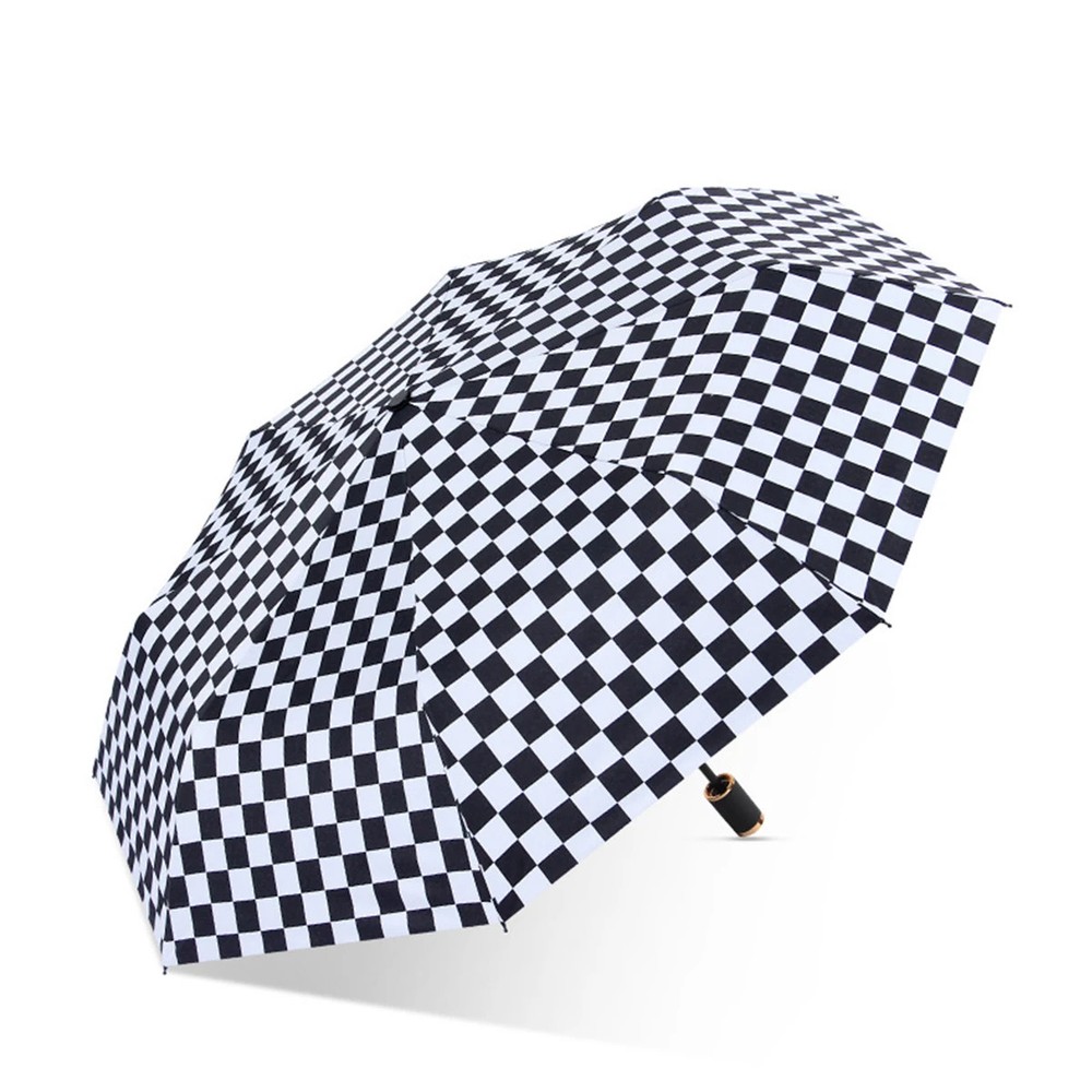 automatic Instagram Checkerboard Umbrella Wholesale Folding Sun and Rain