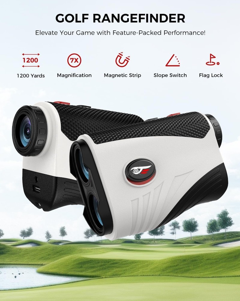 Waterproof Golf Rangefinder - 1200 Yards, Slope Compensation