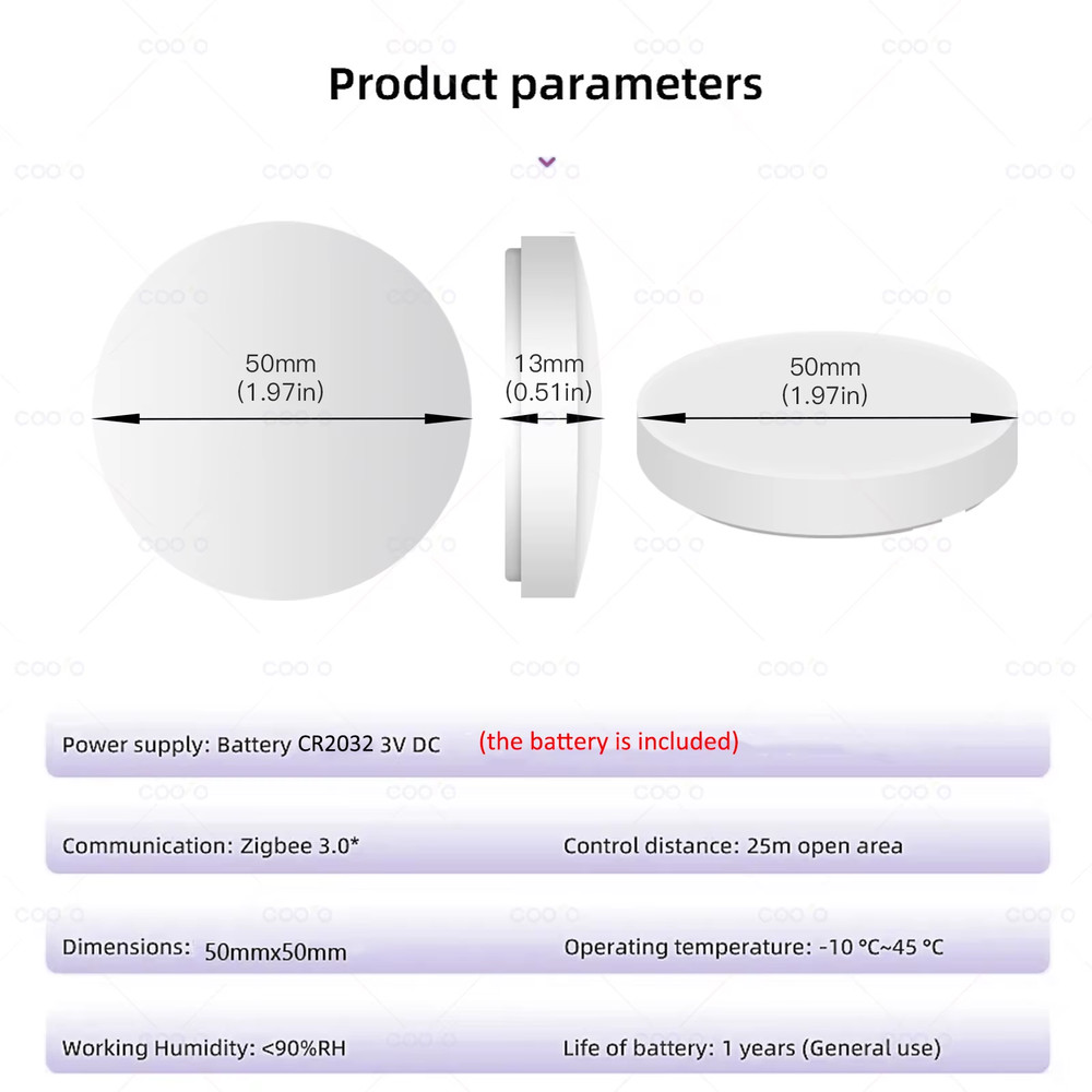 Ewelink Zigbee Smart Push Button Wireless Switch Include Battery Remote Control