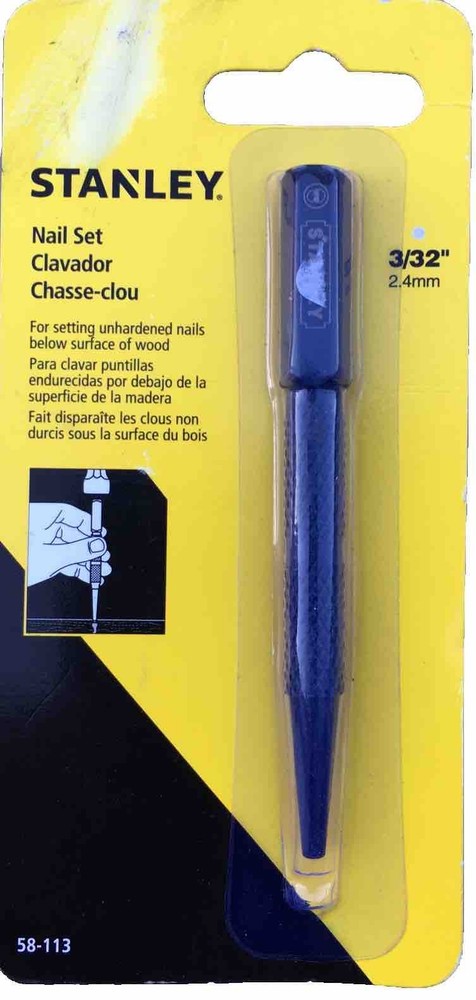 Stanley Nail Set 3/32" Tip size  #58-113  4" Long