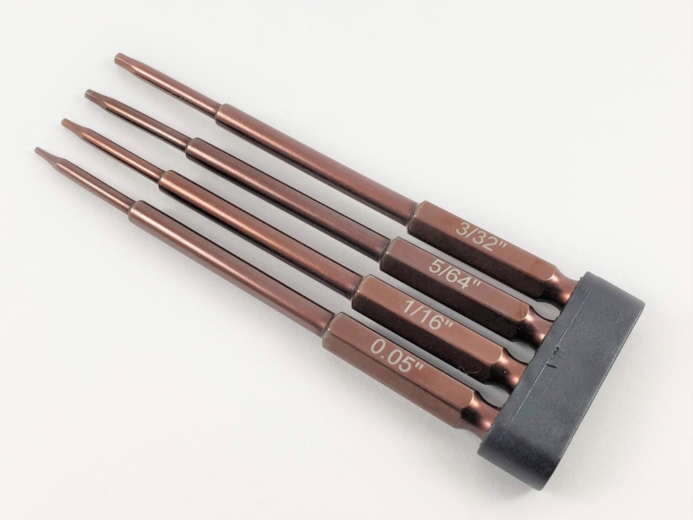 Standard Imperial Hex Driver Speed Tip RC Power Tool Bits Set (0.05" - 3/32")