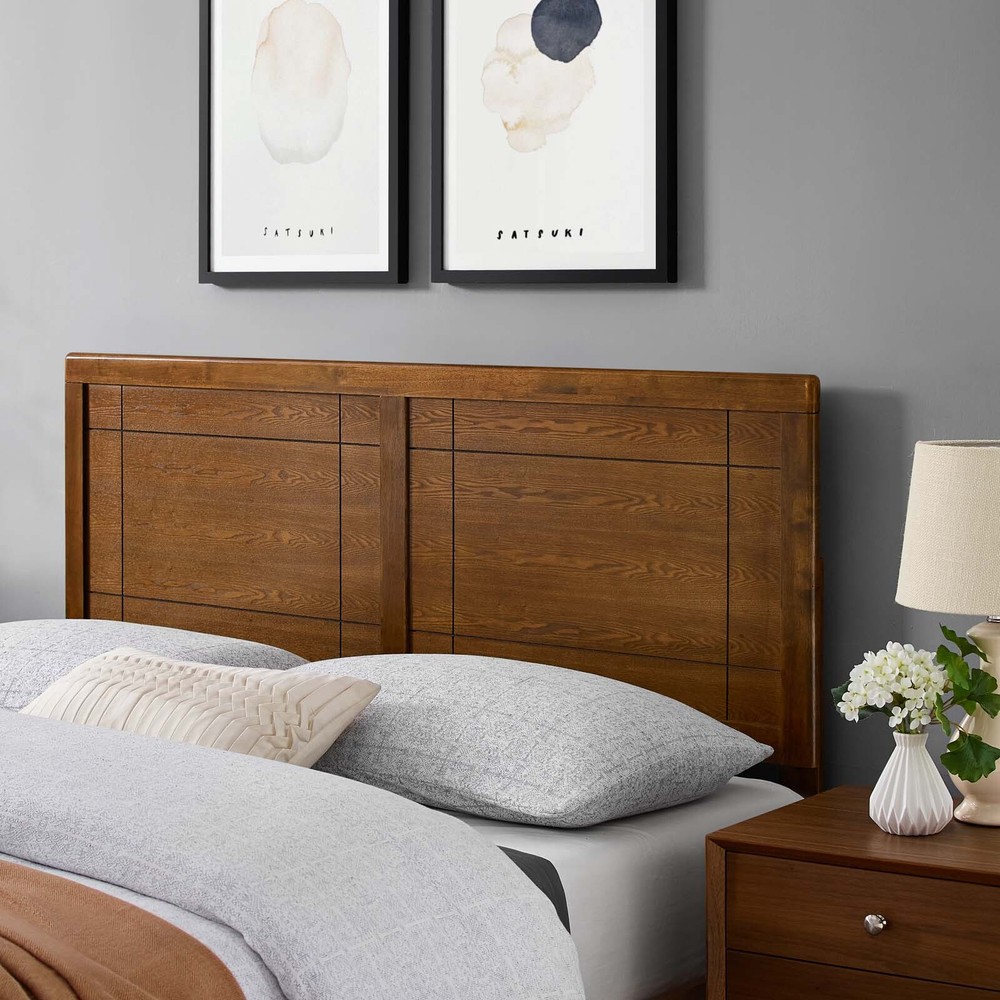 Modway Archie Wood Full Headboard in Walnut
