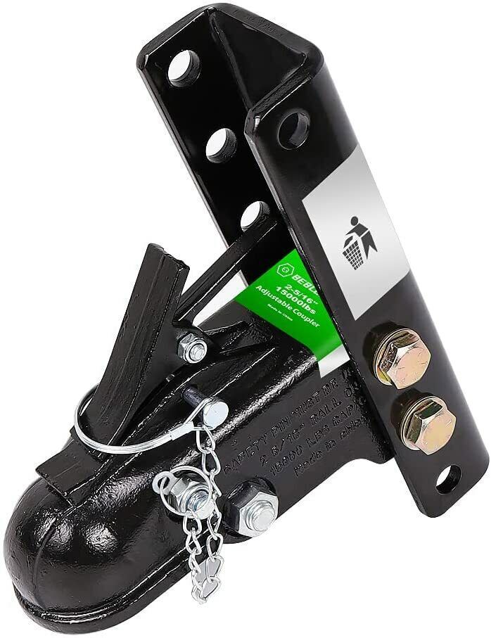NEW 2-5/16" Adjustable Trailer Coupler 15000lbs 5 Position Channel