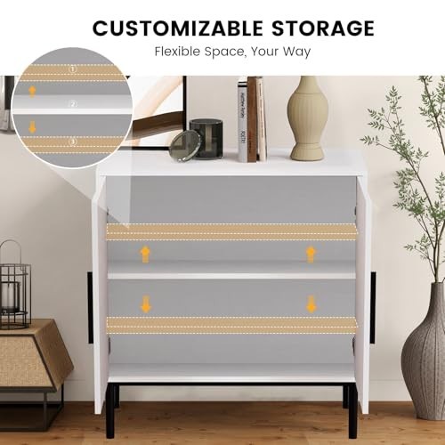 Modern Sideboard Buffet Cabinet - Versatile Storage Console Table for Living Roo