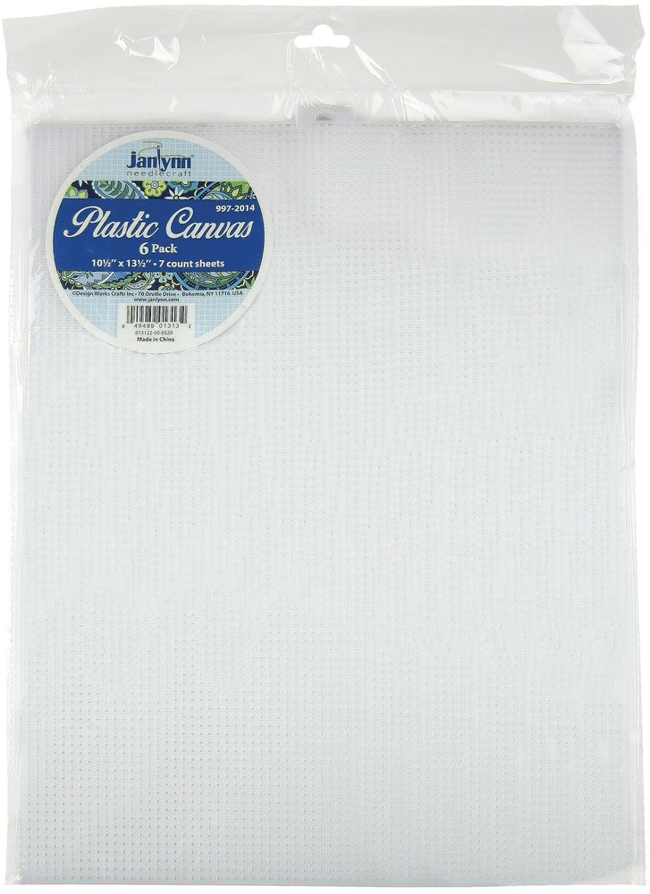 Janlynn Plastic Canvas 7 Count 10.5"X13.5" 6/Pkg-Clear