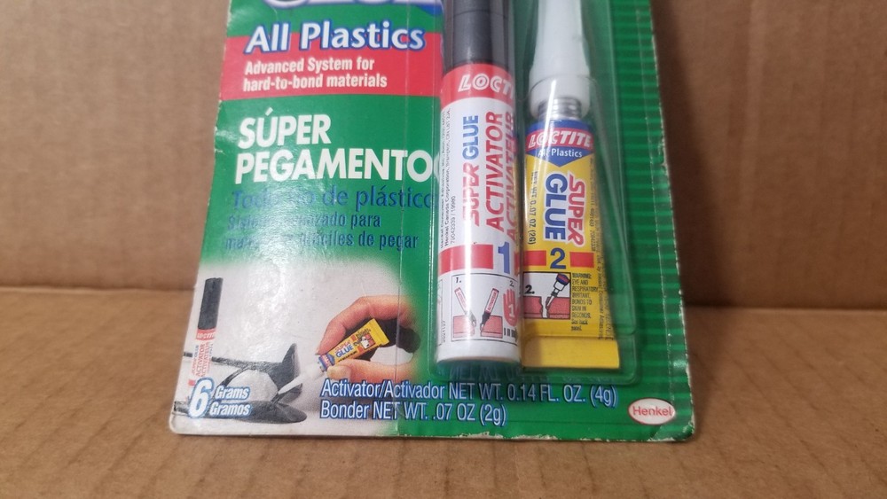 Loctite Super Glue All Plastic 2 Part Bonding Advanced System NOS