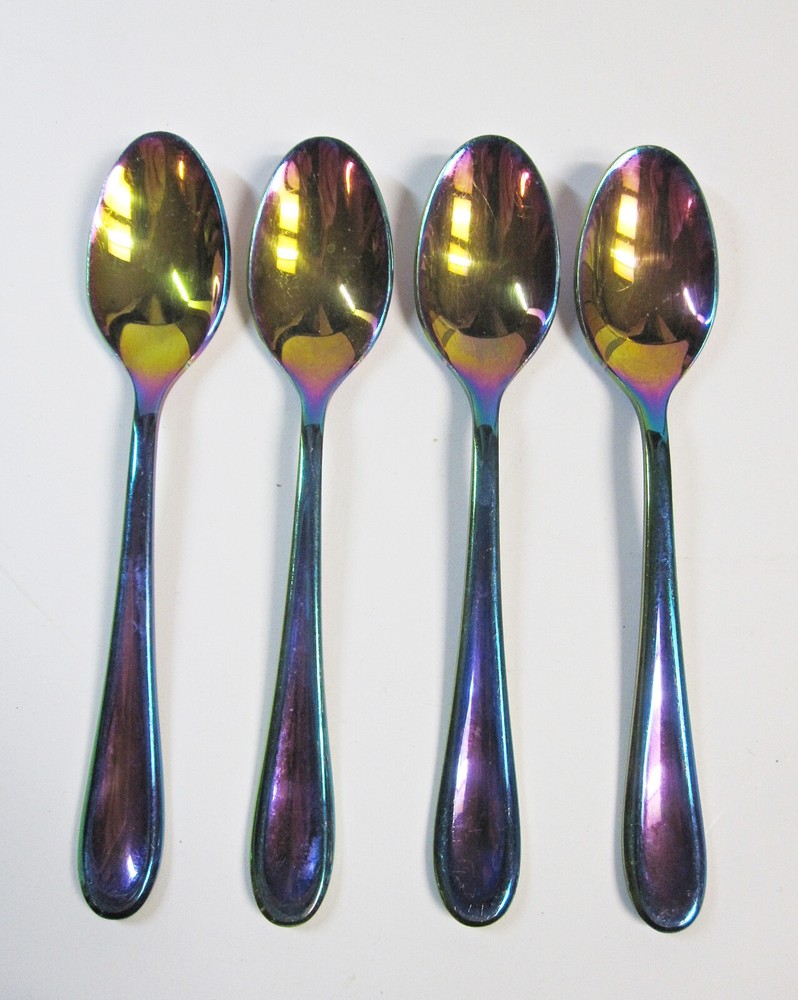 Cambridge CELESTE RAINBOW 4 Teaspoons Set Stainless 5 in.