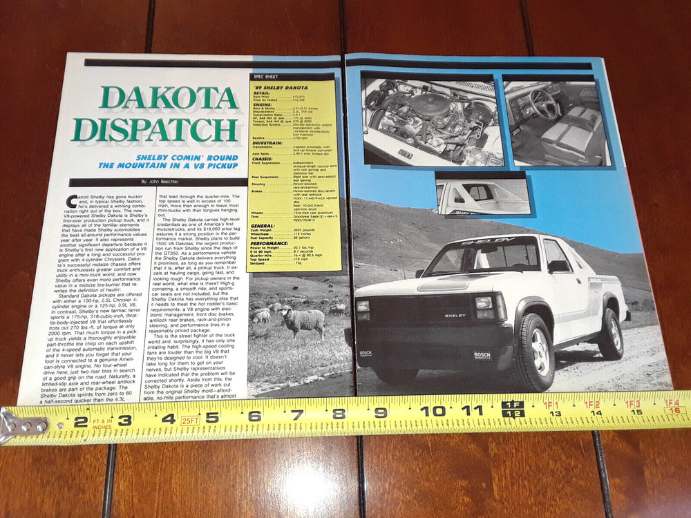 1989 SHELBY DODGE DAKOTA ORIGINAL ARTICLE
