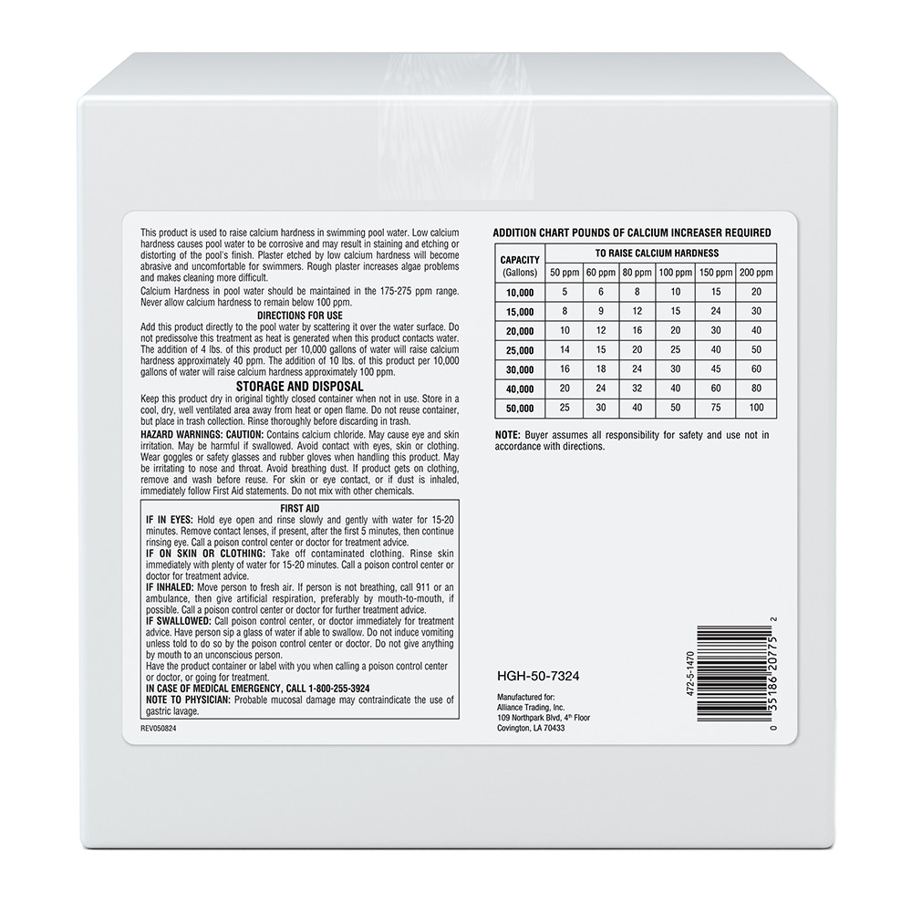 Calcium Increaser - 25 lb box Calcium Chloride Hardness Increaser