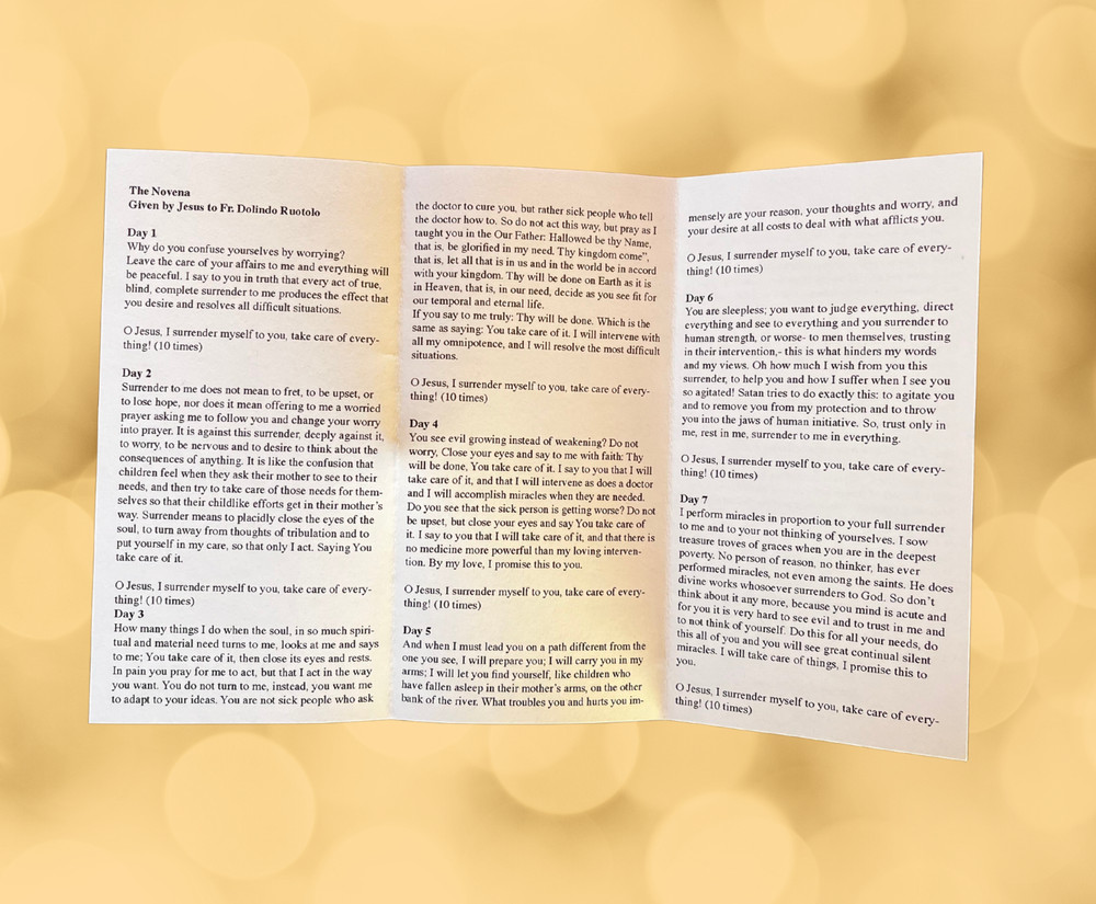 10 Pack The Surrender Novena Prayer Fr. Dolindo