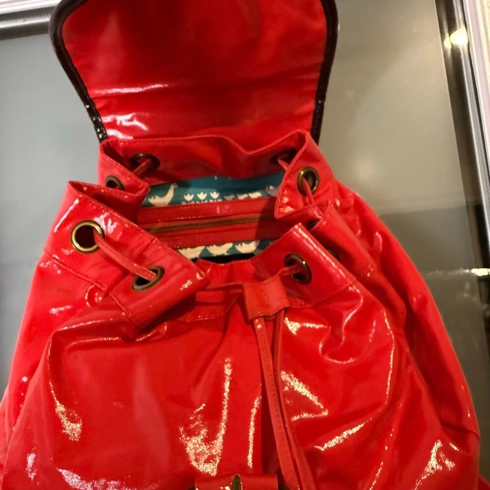 BODEN Backpack Red Coated Canvas