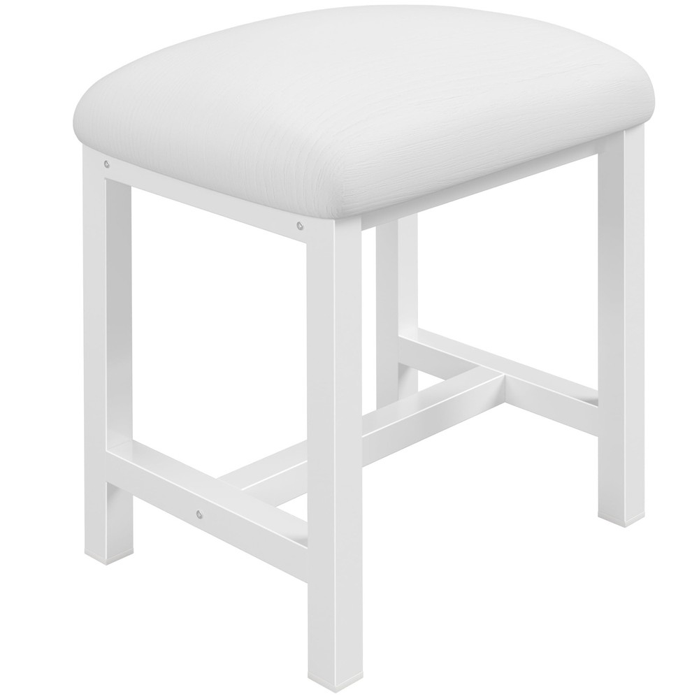 Small Vanity Stool, Cute Vanity Stools with Cushion, White Makeup Vanity Chai...