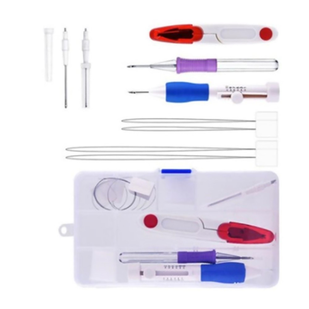 Punch Needle Kit Magic Embroidery Pen Set Stitching Thread Sewing Tool DIY