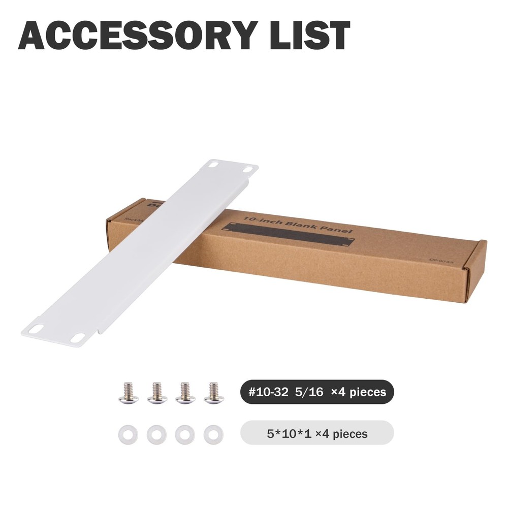 1U Blank Panel Rack Mount For 10 Inch Server Rack Network Cabinet White