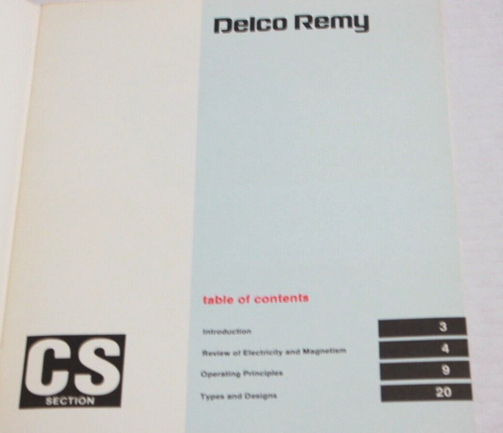 Delco Remy Delcotron Generators Training Chart Manual 9/85