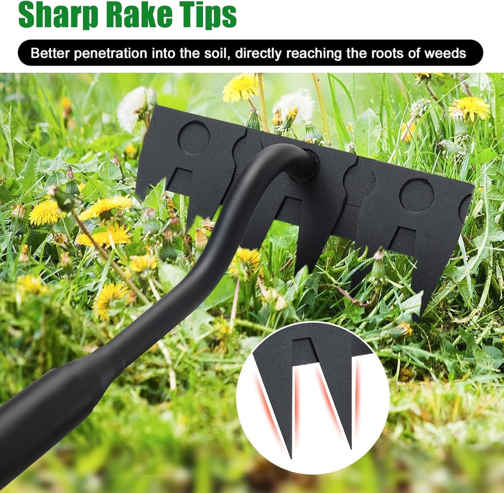Weed Puller Tool, Garden Weeding Rake Tools with Detachable Long Handle, 56 inch