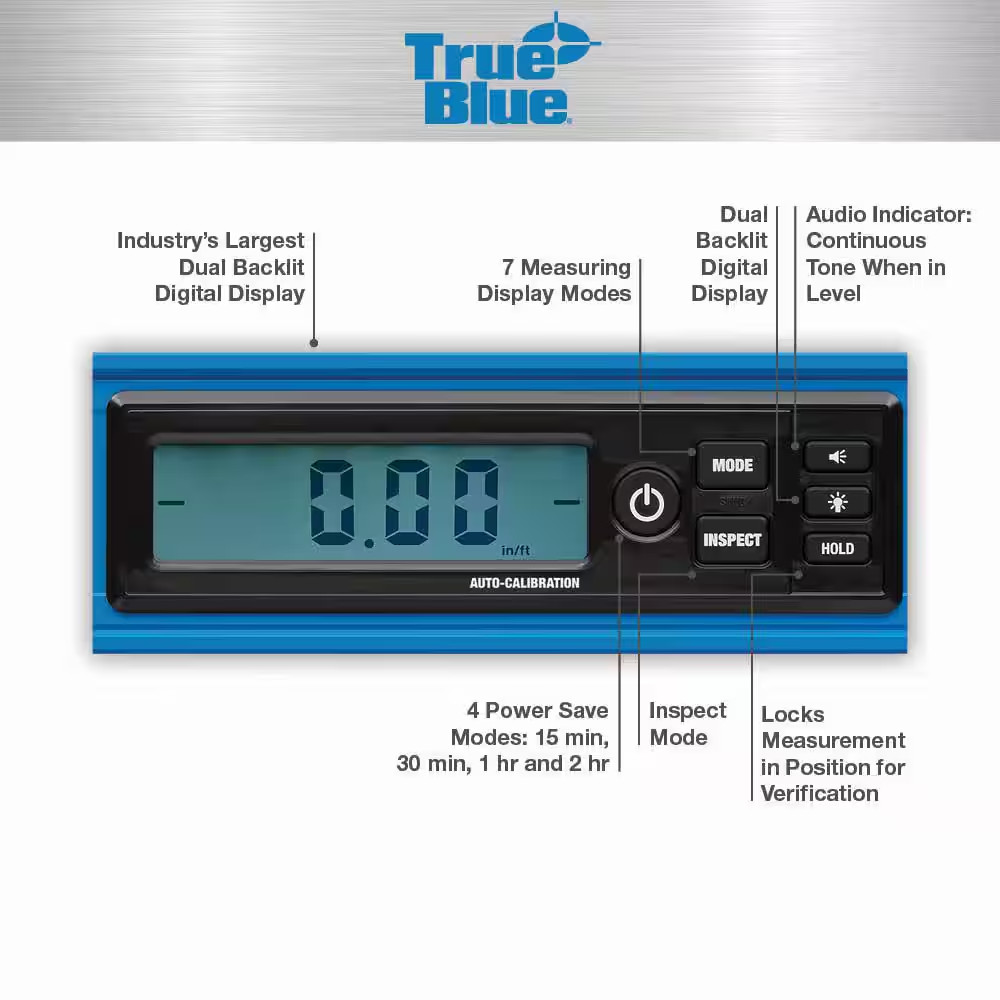 48 In. True Blue Digital Box Level