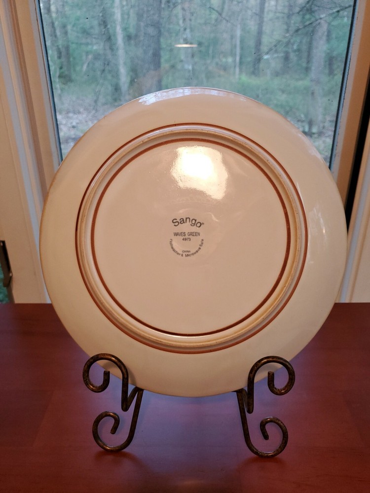 Sango Waves Green 13 Piece Dinner Set