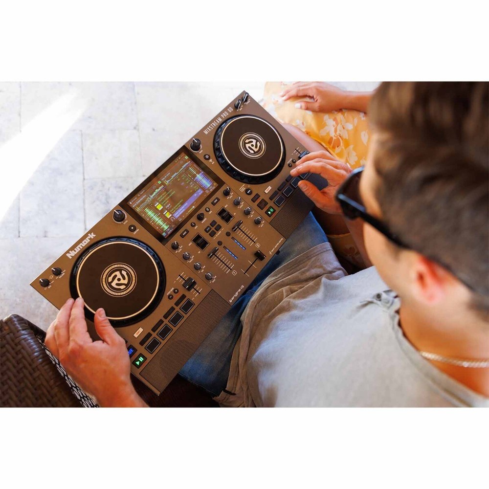 Numark MIXSTREAM PRO GO Streaming Battery Powered DJ Controller w Black Case