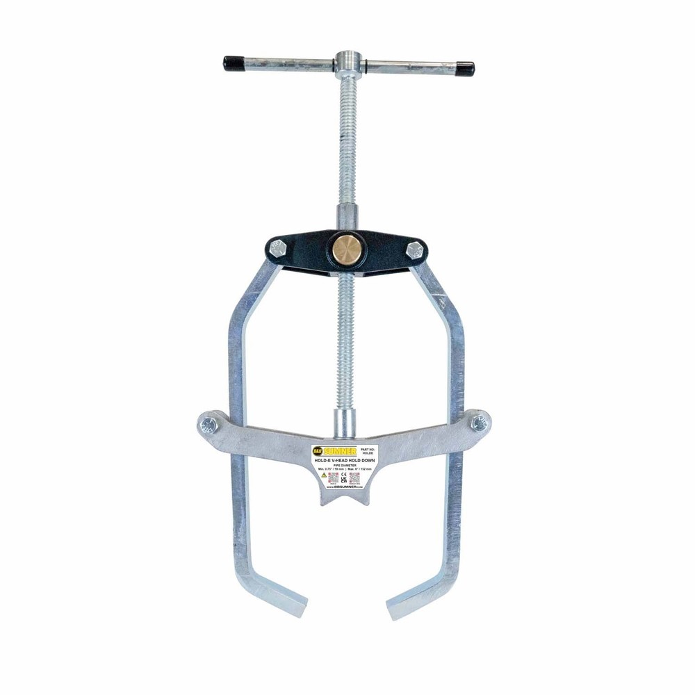 BBSumner HOLDE Hold-E V-Head Hold Down Pipe Clamp 3/4in-6in