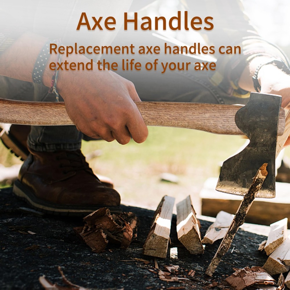 2-Pack Axe Handle , 17in+23.6in Hatchet Handle , Wood Handle for Axe Pick Axe