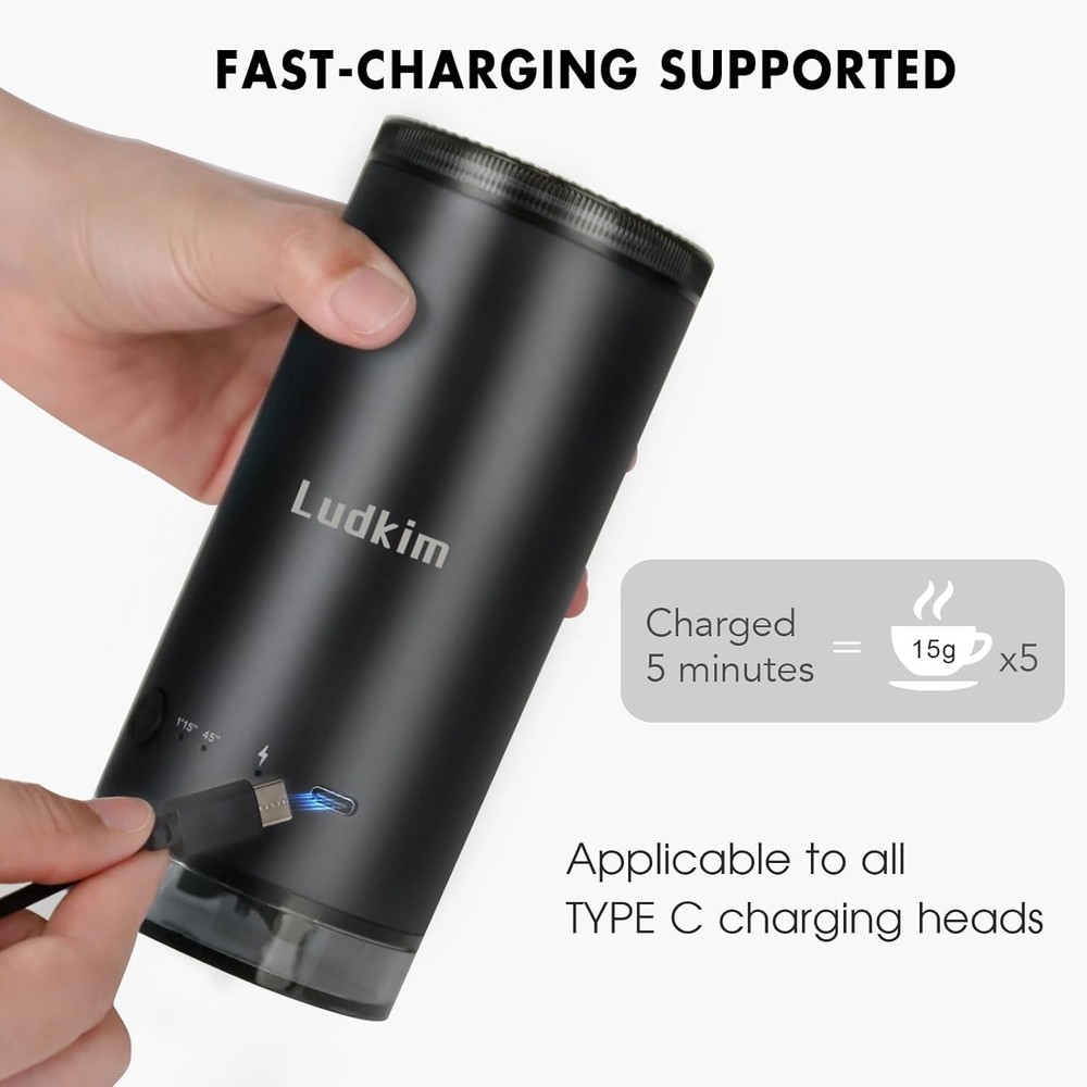 Portable Electric Burr Coffee Grinder, Automatic Coffee Bean Grinders