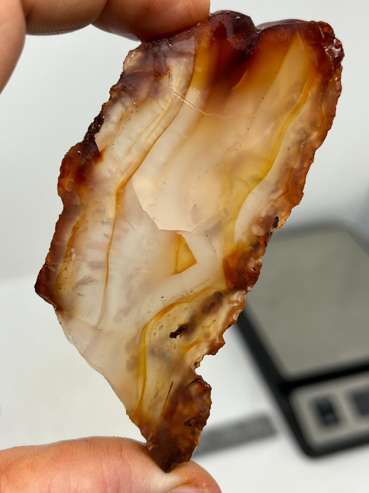 Thin Translucent Carnelian Agate Slab Lapidary Cabbing Combo Ship Avail