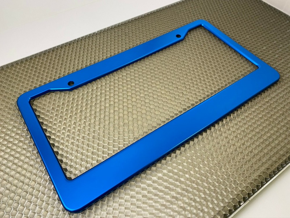 Anodized Aluminum CAR License Plate Frame - Blue