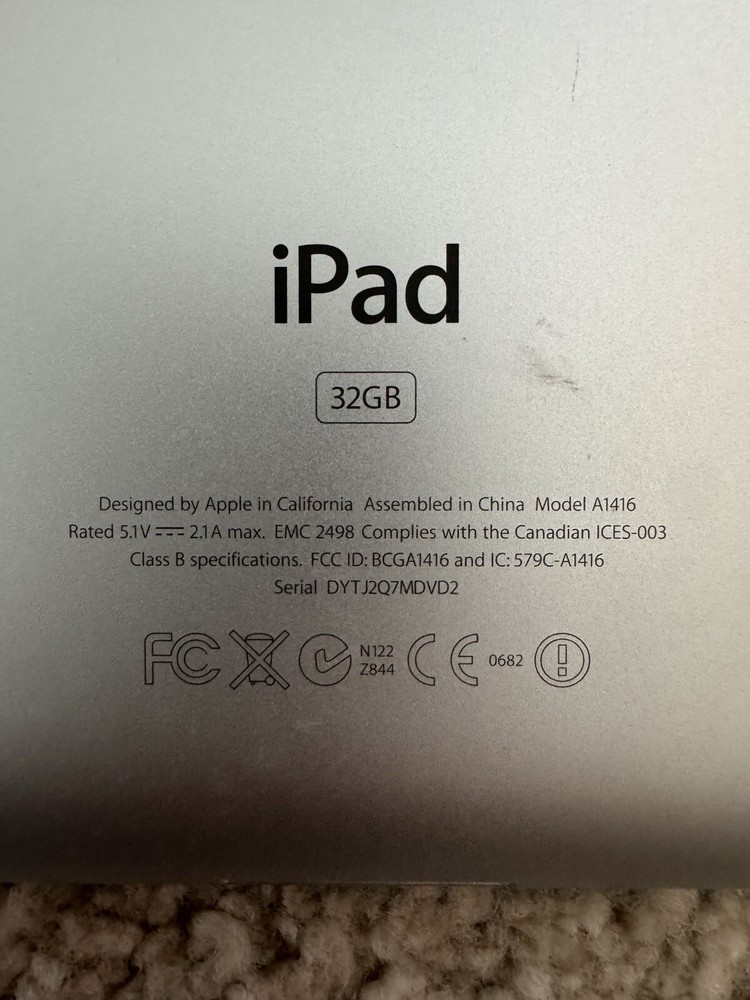 Ipad 3rd Generation 32GB (Model A1416)