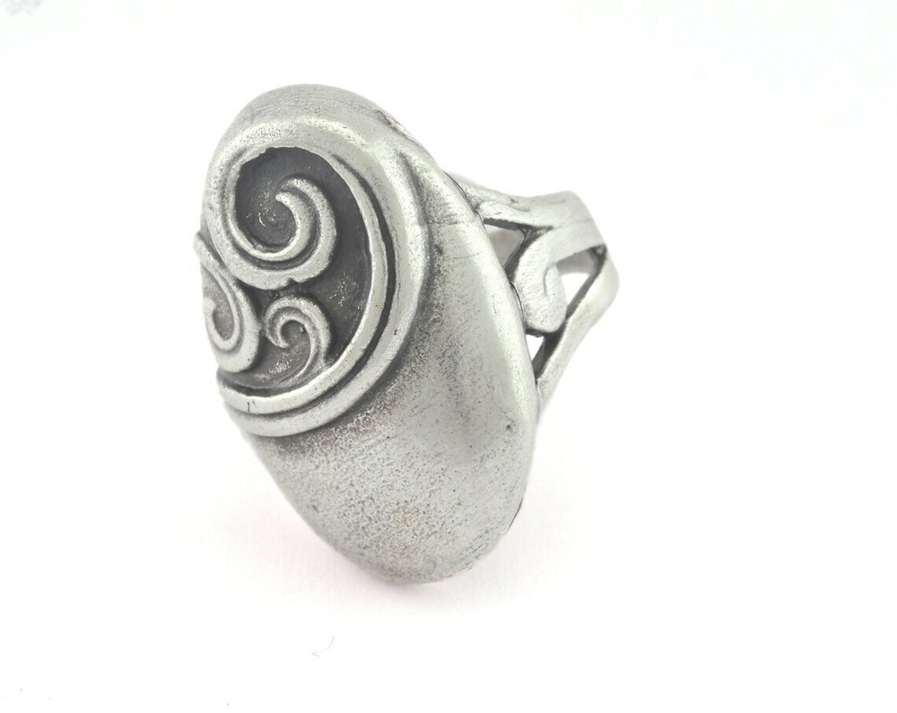 Adjustable Ring Antique Silver Plated brass (16mm 5.5US inner size) 3290