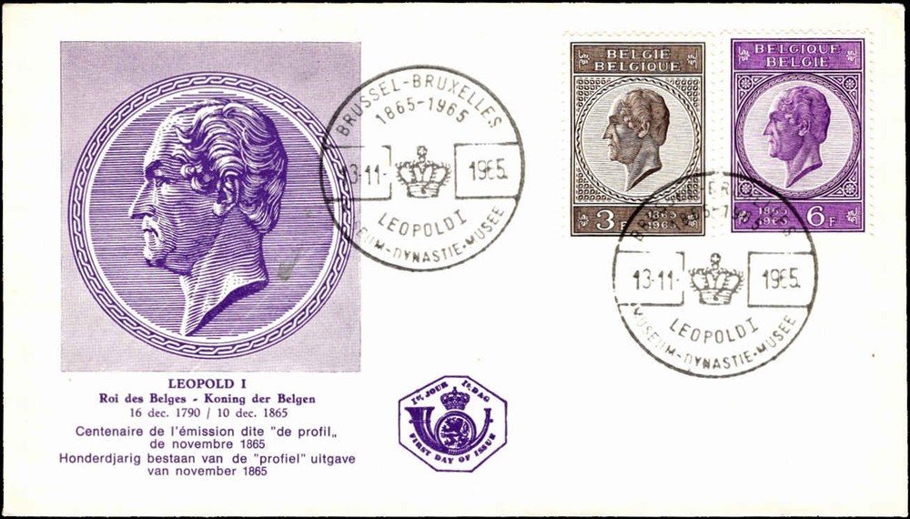 Belgium 1965 Leopold I Centenary FDC Brussels Special Cancel