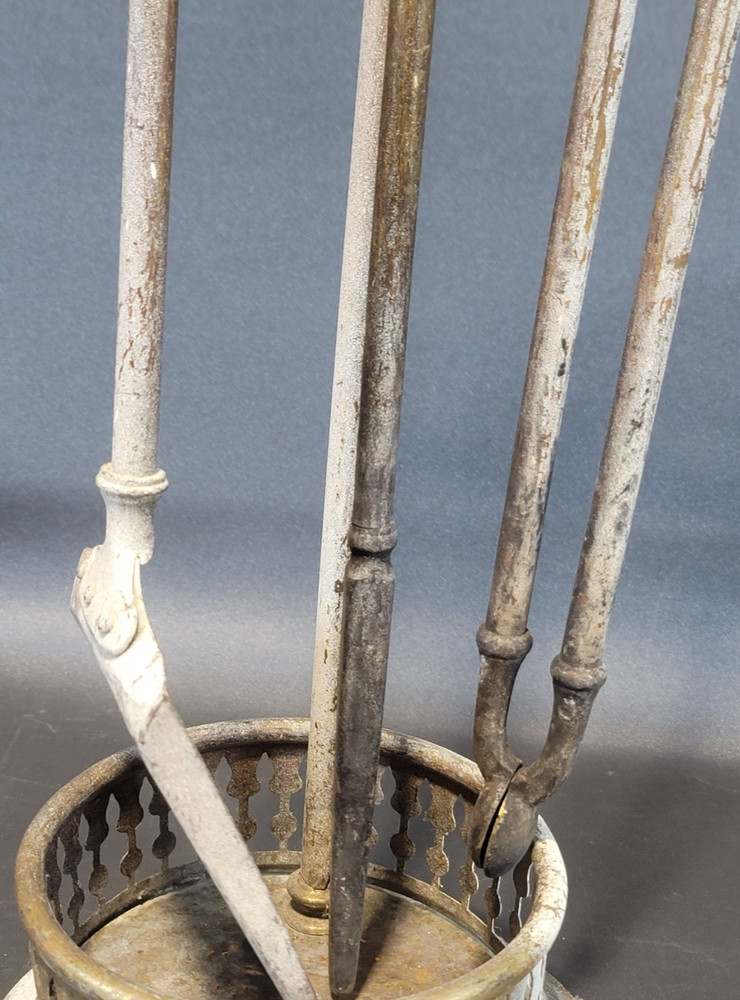 3-Piece Antique Brass Fireplace Tool Set