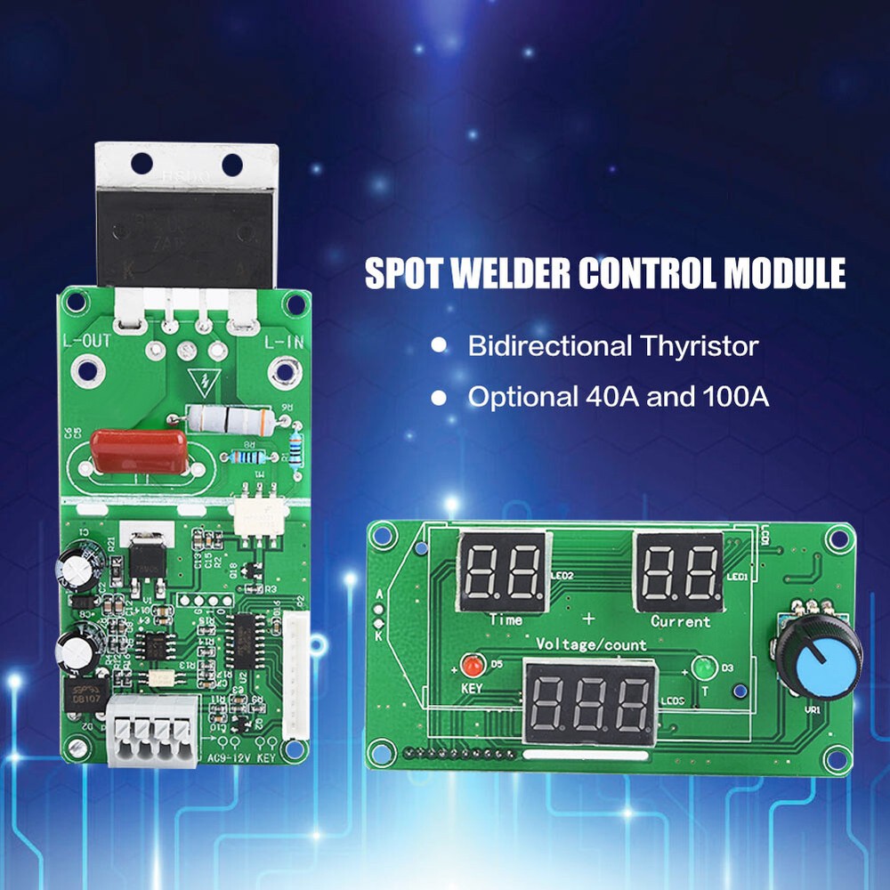 100A Spot Welder Time Control Module Digital Display Controller Board Portable