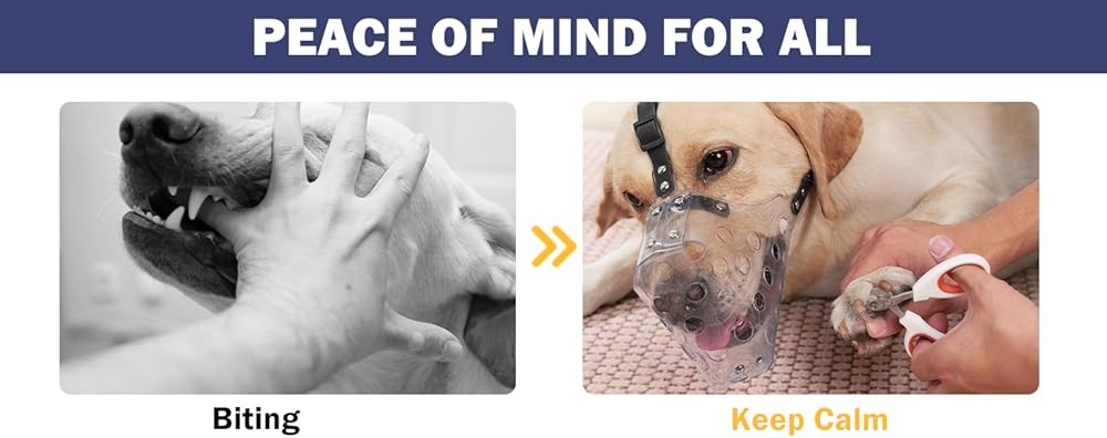 Dog Muzzle, Basket Muzzle for Small Medium Lar Sized Dogs to