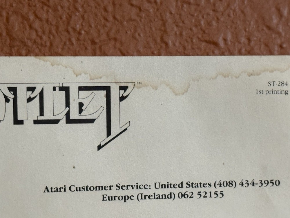 Original Atari GAUNTLET backdoor Sheet