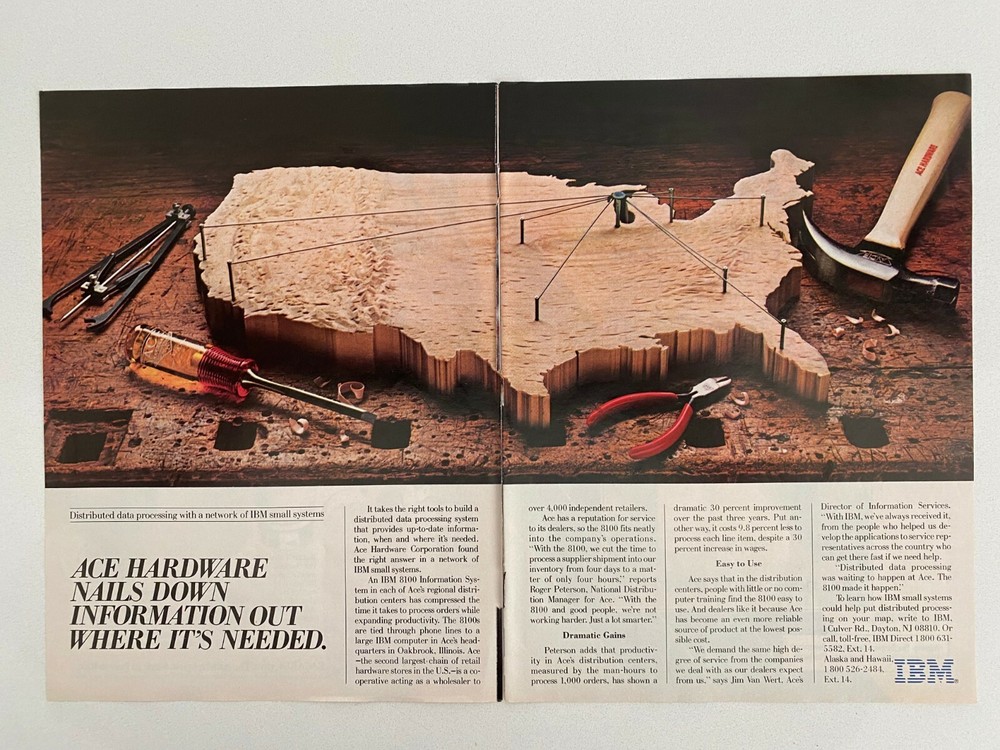 IBM 8100 Information System Vintage 1982 Print Ad