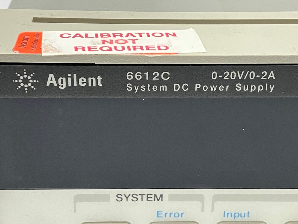 Agilent 6612C System DC Power Supply 0-20V, 0-2A