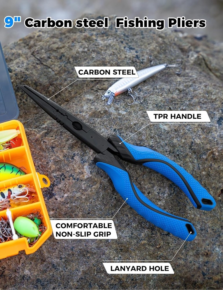 Fishing Tools Kit with Fish Lip Gripper and Multi-Function Pliers Saltwater R...