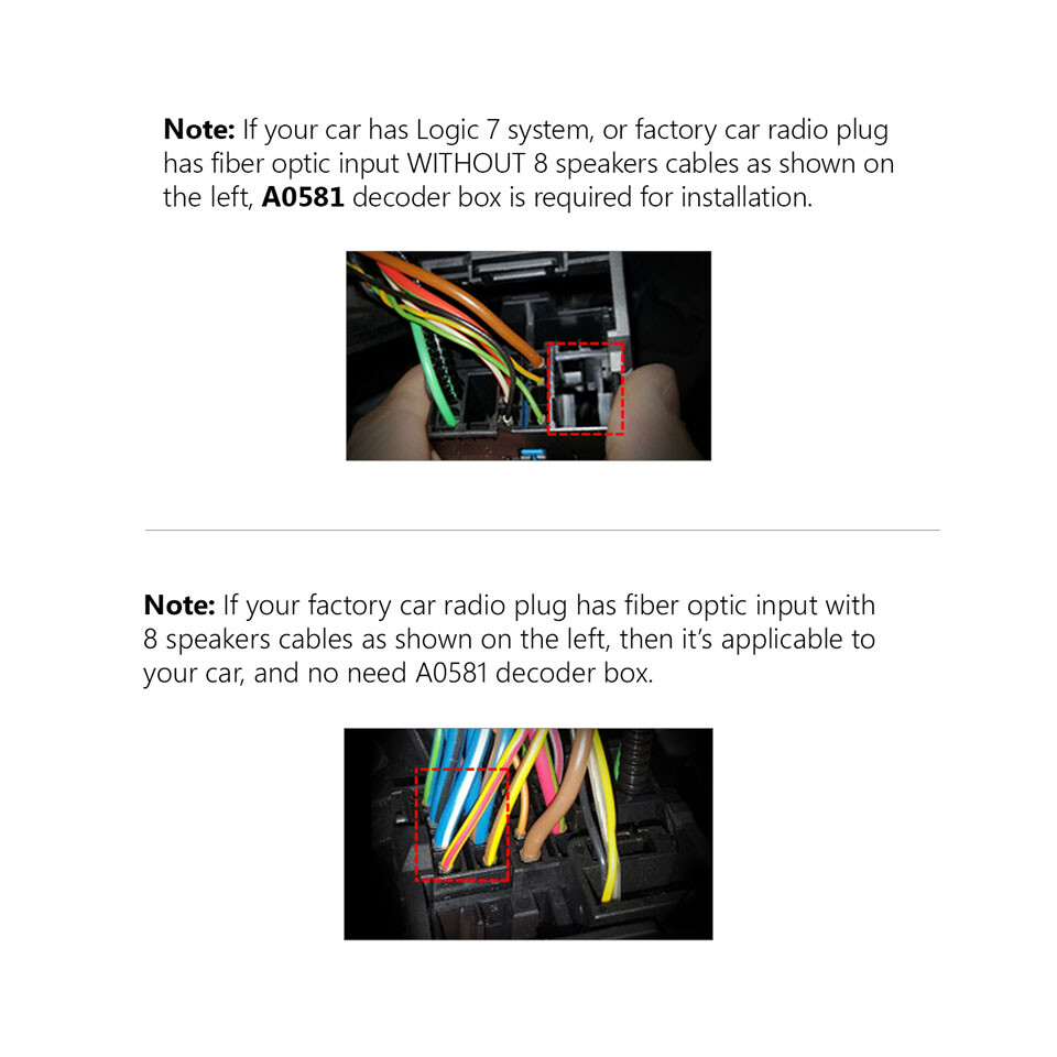 Optical Fiber Decoder Box For BMW 3 Series E90-E93 Car Stereo Logic 7 Optic E