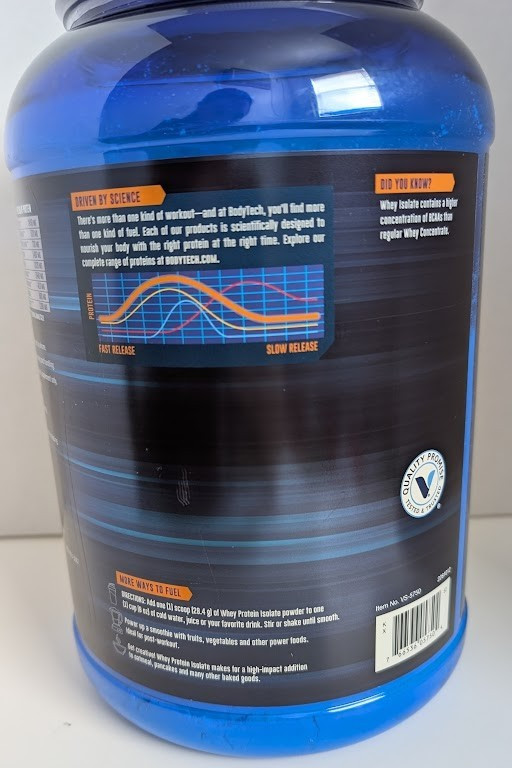 Bodytech Whey Isolate Zero Carb 43 Serving Protein 2.7 LBS