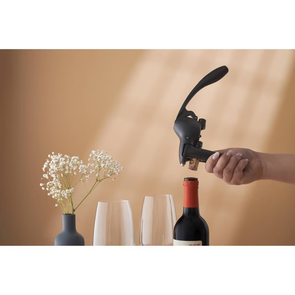 Rabbit Lever Corkscrew Set Black