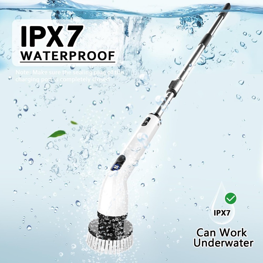 TUYU Spin Scrubber – Effortless Deep Cleaning | Cordless w Extension Handle