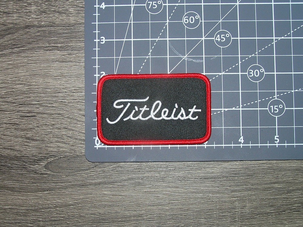 Pro Golf Red/Black/White Embroidered Iron On Patch 3" x 2"
