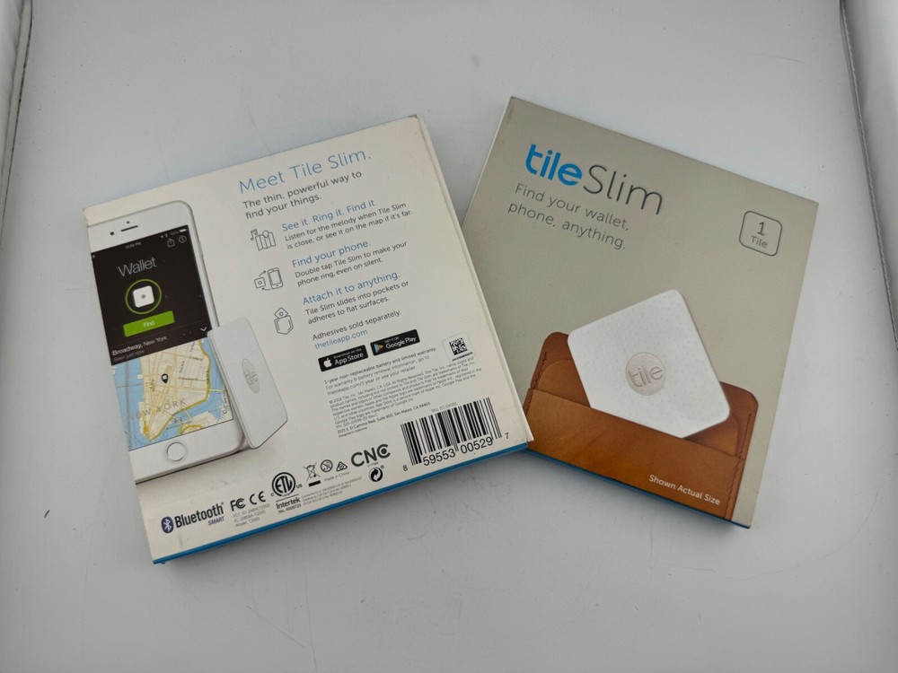 [2-PACK] TILE SLIM (WHITE) BLUETOOTH TRACKER FINDER - [EC-04001]