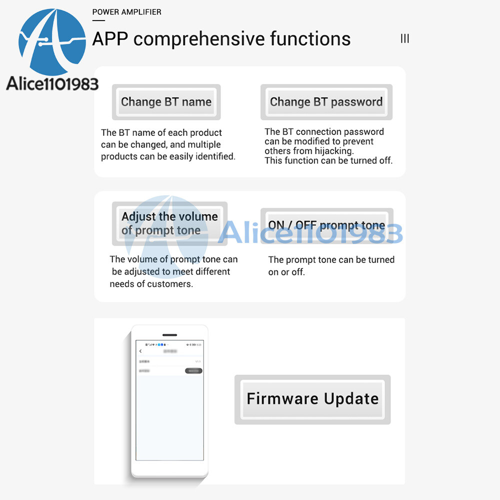 2.1 CH Bluetooth Audio Power Amplifier Board Module Subwoofer TWS Wireless