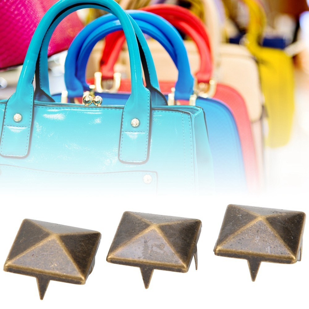 100pcs Square Pyramid Punk Rivets For DIY Leather Craft