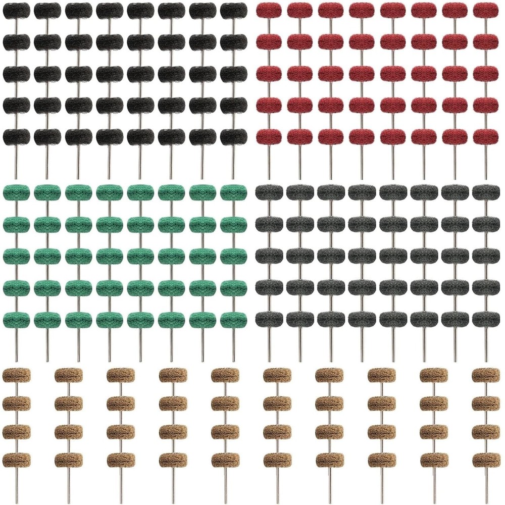 1" Abrasive Buffing Wheels - 200 Pcs Set with 5 Grit Options for Precision