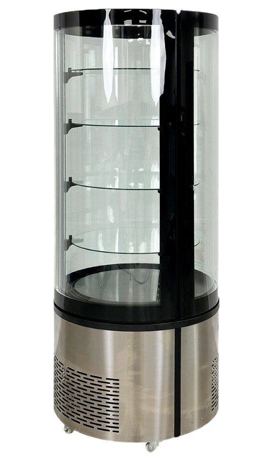 Curved Glass Refrigerator Bakery Display Case 70" H W/ LED